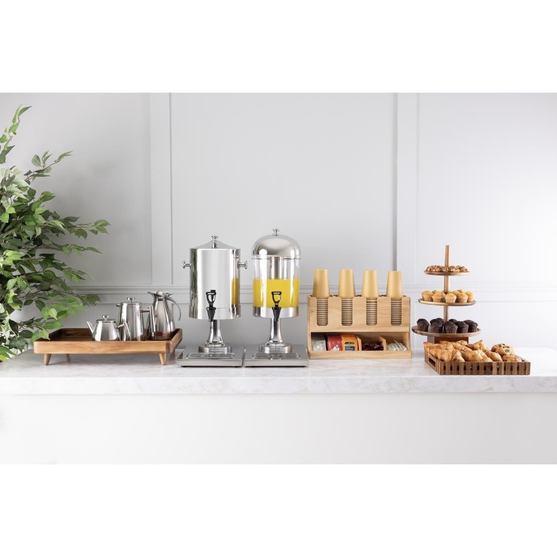 Olympia Cup and Condiment Station Hevea Wood 450x120x240mm • PAS-HX395