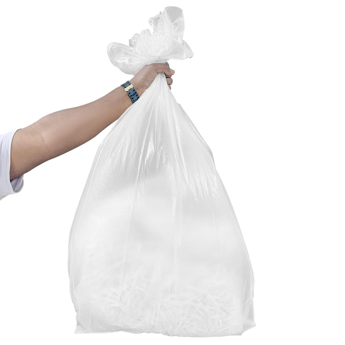 Jantex Heavy Duty Bin Bags Clear 65Ltr (100 Pack) (Material: Polyethylene. 940(W)x1100(L)mm) • PAS-JA177