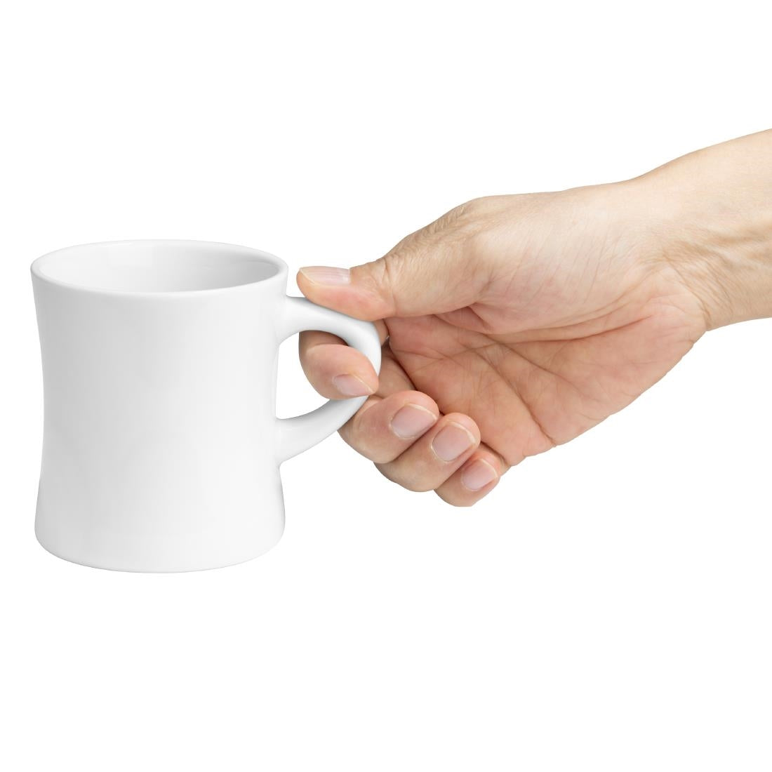 Olympia Whiteware Hollow Mug 300ml (6 Pack) (300ml. Material: Porcelain. Size: 92(H)x82(Ø)mm) • PAS-JA349