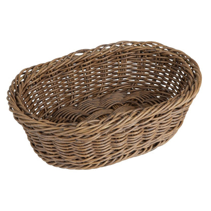 Olympia Polywicker Oval Basket Dark Brown 240x170mm (240(L)x170(W)x70(H)mm. Material: Polywicker) • PAS-JA359