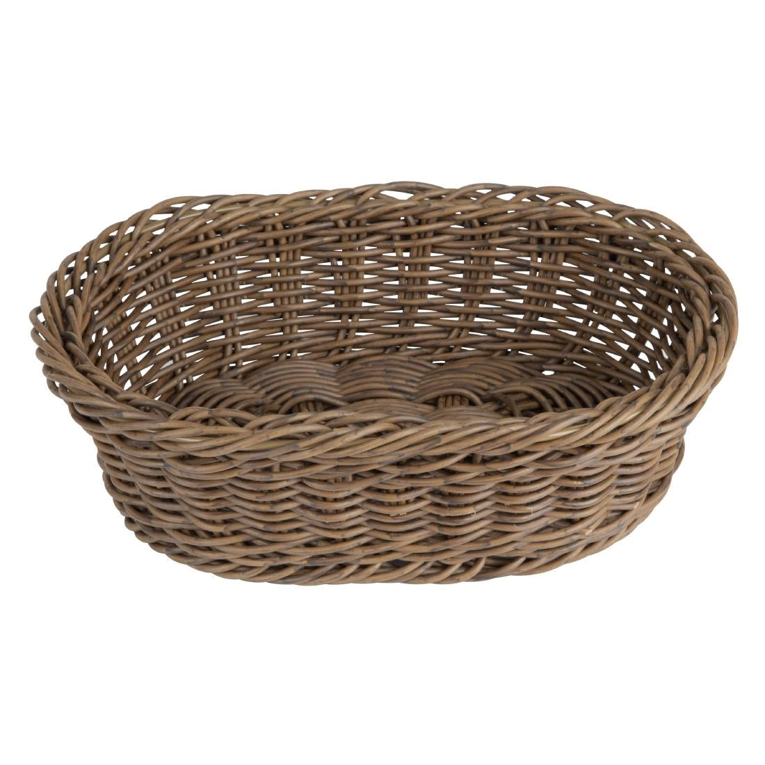 Olympia Polywicker Oval Basket Dark Brown 240x170mm (240(L)x170(W)x70(H)mm. Material: Polywicker) • PAS-JA359