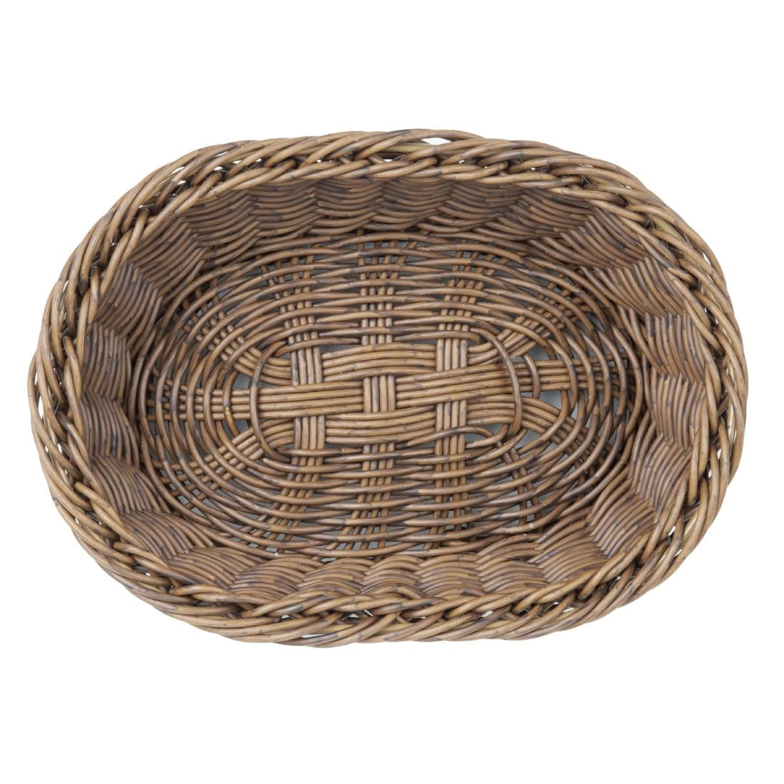 Olympia Polywicker Oval Basket Dark Brown 240x170mm (240(L)x170(W)x70(H)mm. Material: Polywicker) • PAS-JA359