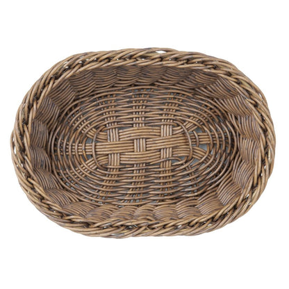 Olympia Polywicker Oval Basket Dark Brown 240x170mm (240(L)x170(W)x70(H)mm. Material: Polywicker) • PAS-JA359