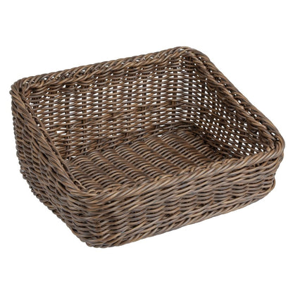 Olympia Polywicker Rectangular Basket Dark Brown 360x300mm (360(L)x300(W)x170(H)mm. Material: Polywicker) • PAS-JA362