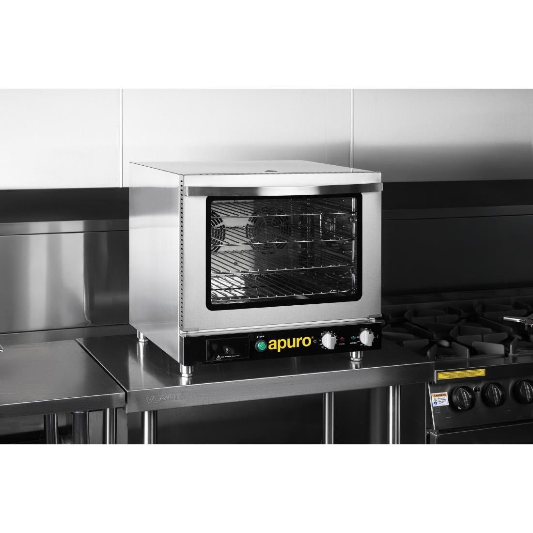 Apuro Bakery Convection Oven with Steam 66Ltr (2.8kW. Fits 4x 2/3GN or 4x 460x330mm bakery trays) • PAS-JA371-A