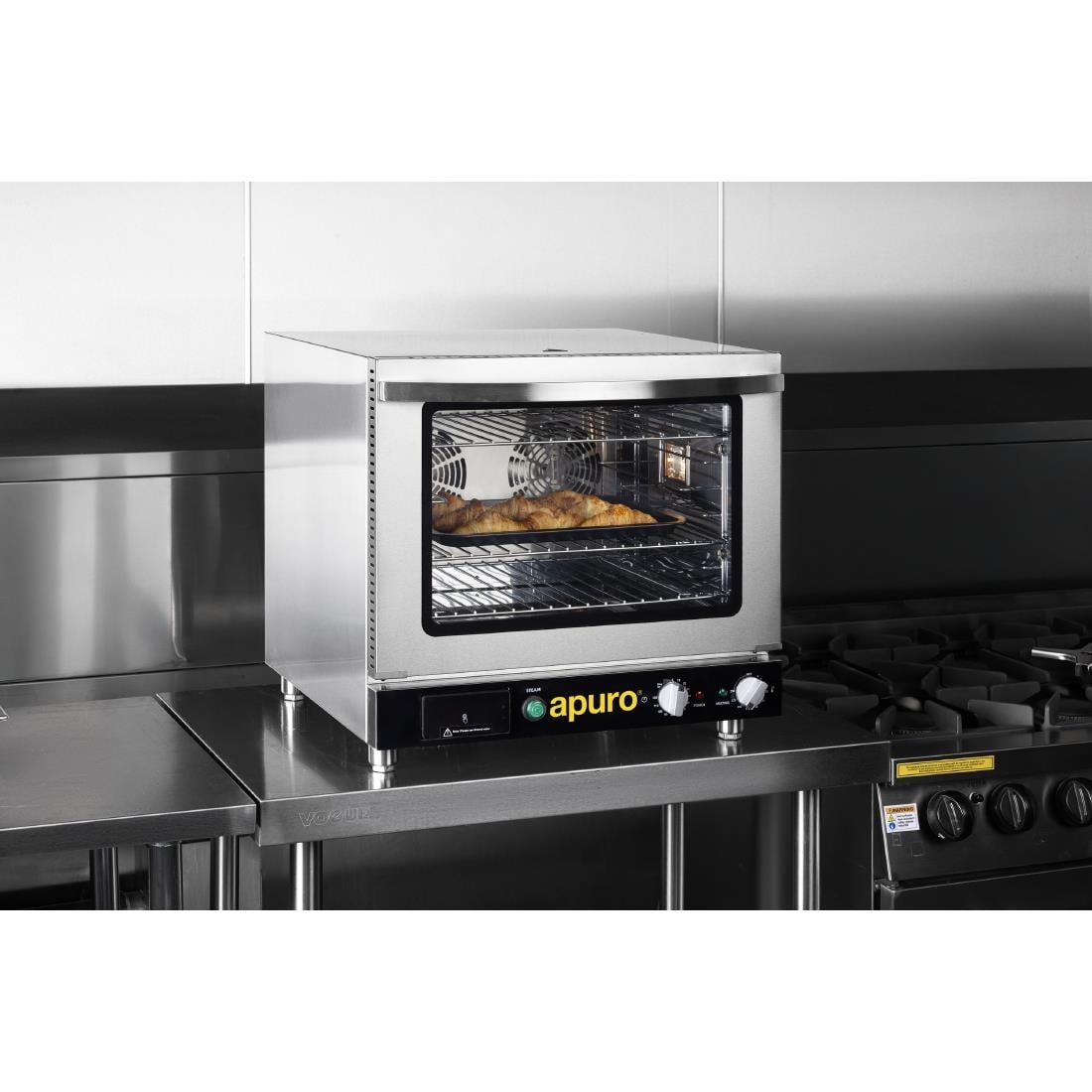 Apuro Bakery Convection Oven with Steam 66Ltr (2.8kW. Fits 4x 2/3GN or 4x 460x330mm bakery trays) • PAS-JA371-A