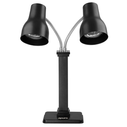 Apuro Double Heat Lamp Carving Station Matt Black 2x250W (2x250W. Height: 660mm) • PAS-JA868-A