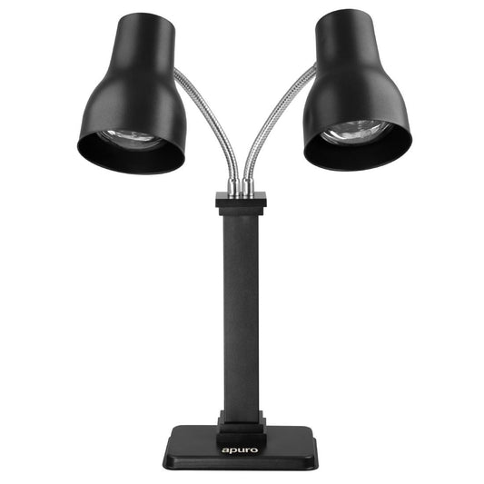 Apuro Double Heat Lamp Carving Station Matt Black 2x250W (2x250W. Height: 660mm) • PAS-JA868-A