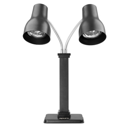 Apuro Double Heat Lamp Carving Station Matt Black 2x250W (2x250W. Height: 660mm) • PAS-JA868-A