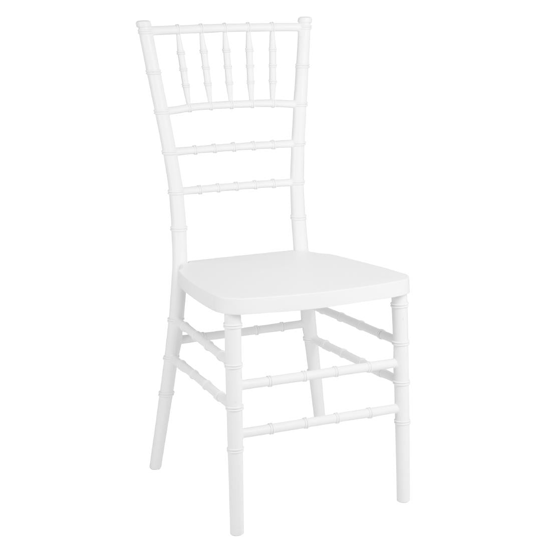 Bolero Chiavari Polypropylene Chairs White (4 Pack) (918(H)x473(W)x415(D)mm. Material: Polypropylene. Stackable) • PAS-JA998