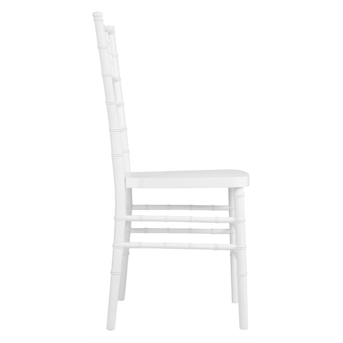 Bolero Chiavari Polypropylene Chairs White (4 Pack) (918(H)x473(W)x415(D)mm. Material: Polypropylene. Stackable) • PAS-JA998