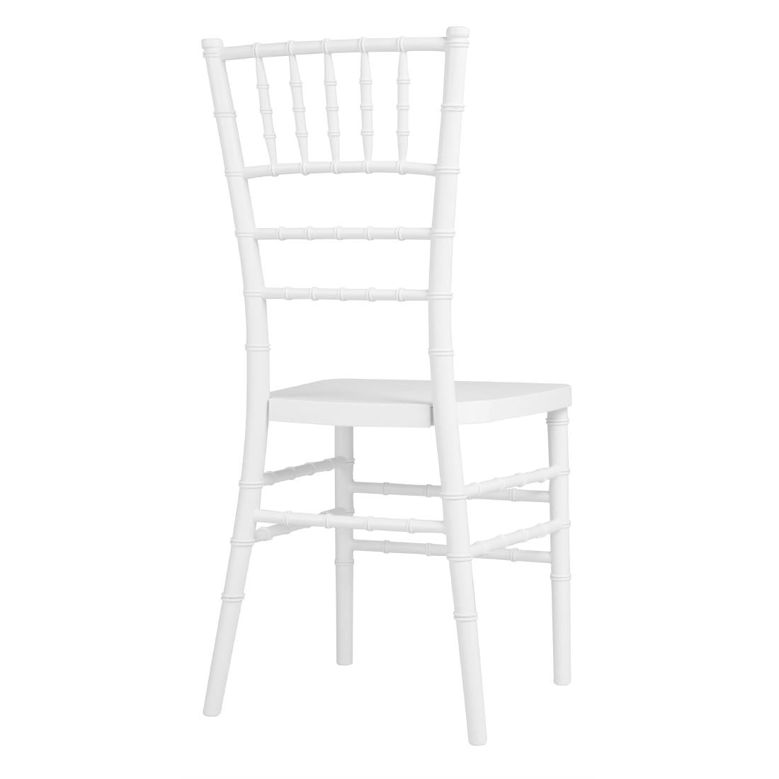 Bolero Chiavari Polypropylene Chairs White (4 Pack) (918(H)x473(W)x415(D)mm. Material: Polypropylene. Stackable) • PAS-JA998