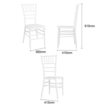 Bolero Chiavari Polypropylene Chairs White (4 Pack) (918(H)x473(W)x415(D)mm. Material: Polypropylene. Stackable) • PAS-JA998