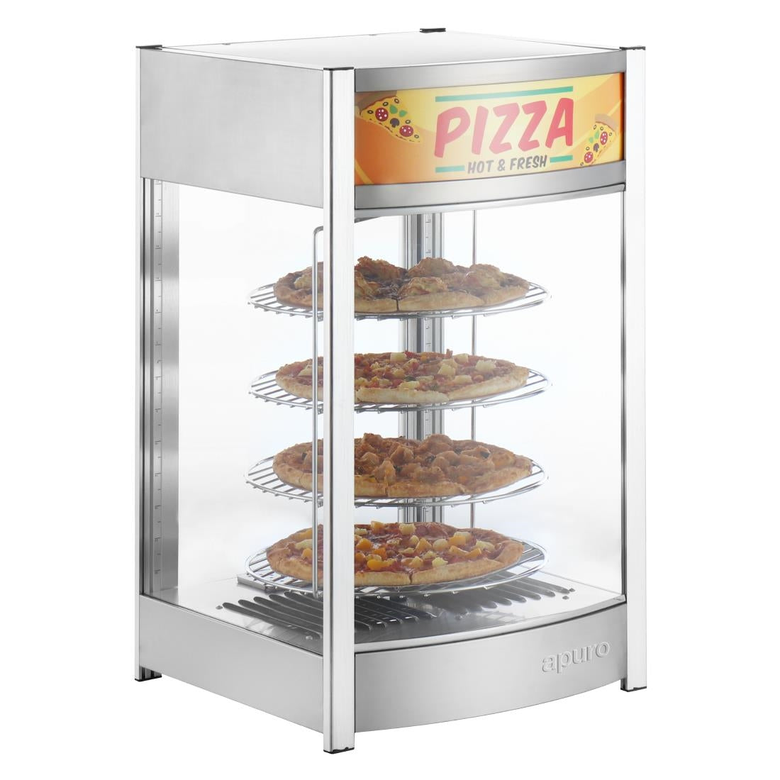 Apuro 4 Tier Heated Pizza Display Merchandiser • PAS-JB188-A