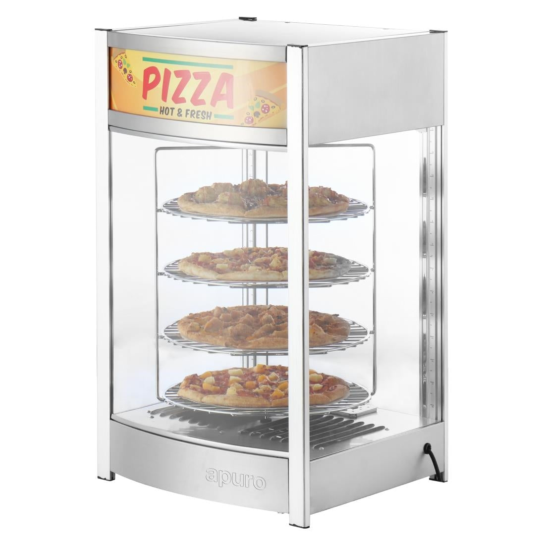 Apuro 4 Tier Heated Pizza Display Merchandiser • PAS-JB188-A