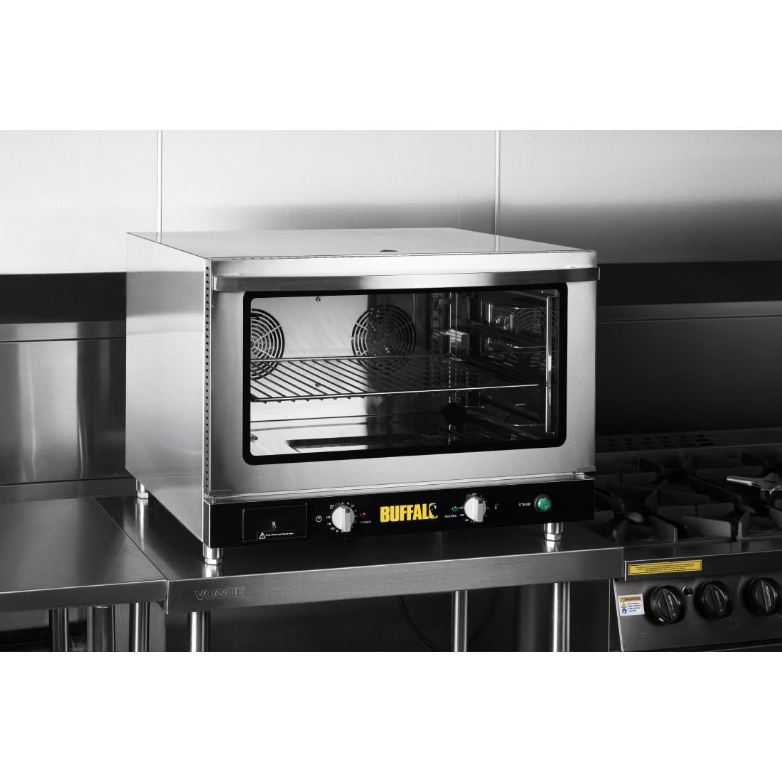 Apuro Bakery Convection Oven with Steam 100Ltr (Three phase. 4.6kW. Fits 4x 1/1GN or 4x 600x400 bakery trays) • PAS-JB189-A