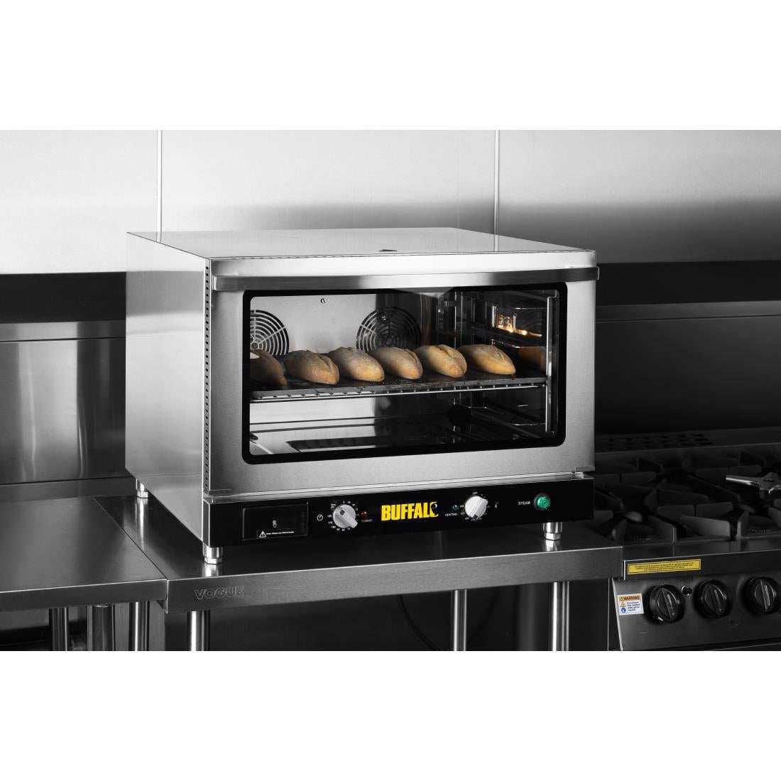 Apuro Bakery Convection Oven with Steam 100Ltr (Three phase. 4.6kW. Fits 4x 1/1GN or 4x 600x400 bakery trays) • PAS-JB189-A