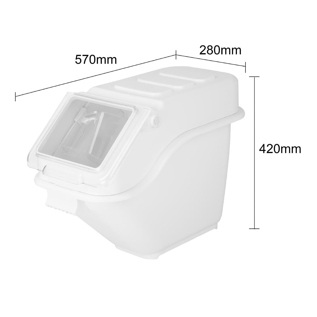 Vogue Ingredient Bin 18Ltr (Includes lid. Capacity: 18Ltr. Size: 590x430x290mm) • PAS-JB556