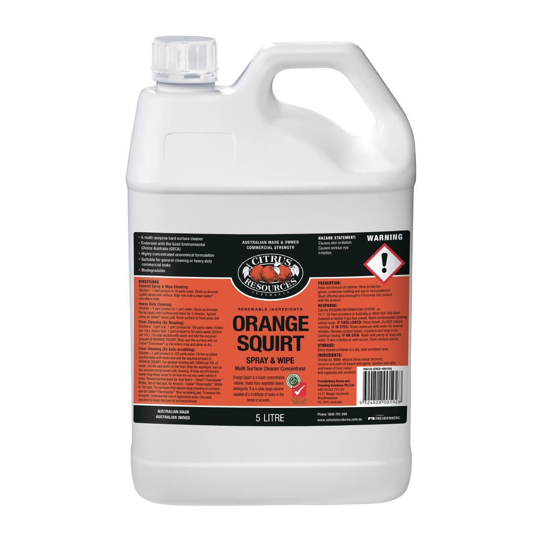 Oates Professional Orange Squirt Multi Purpose Cleaner 5Ltr • PAS-JC103