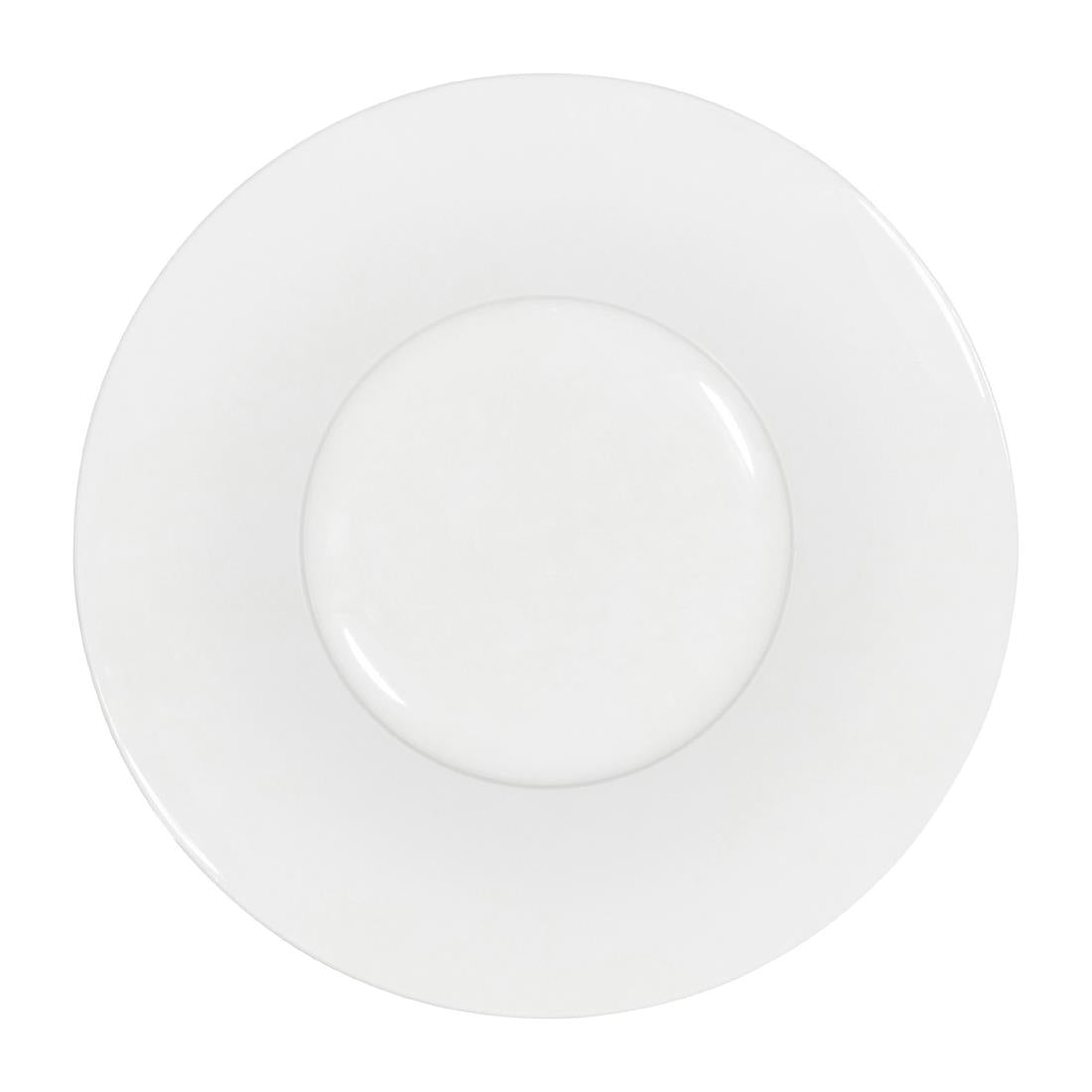 Tablekraft Core Pasta Plate Angled Flare Rim White - 210X37mm (6 Pack) (Material: Porcelain. Pack Quantity: 6) • PAS-JC148