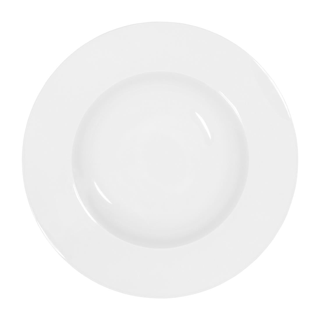 Tablekraft Core Pasta Plate Wide Rim White - 225X48mm (4 Pack) (Material: Porcelain. Pack Quantity: 4) • PAS-JC150