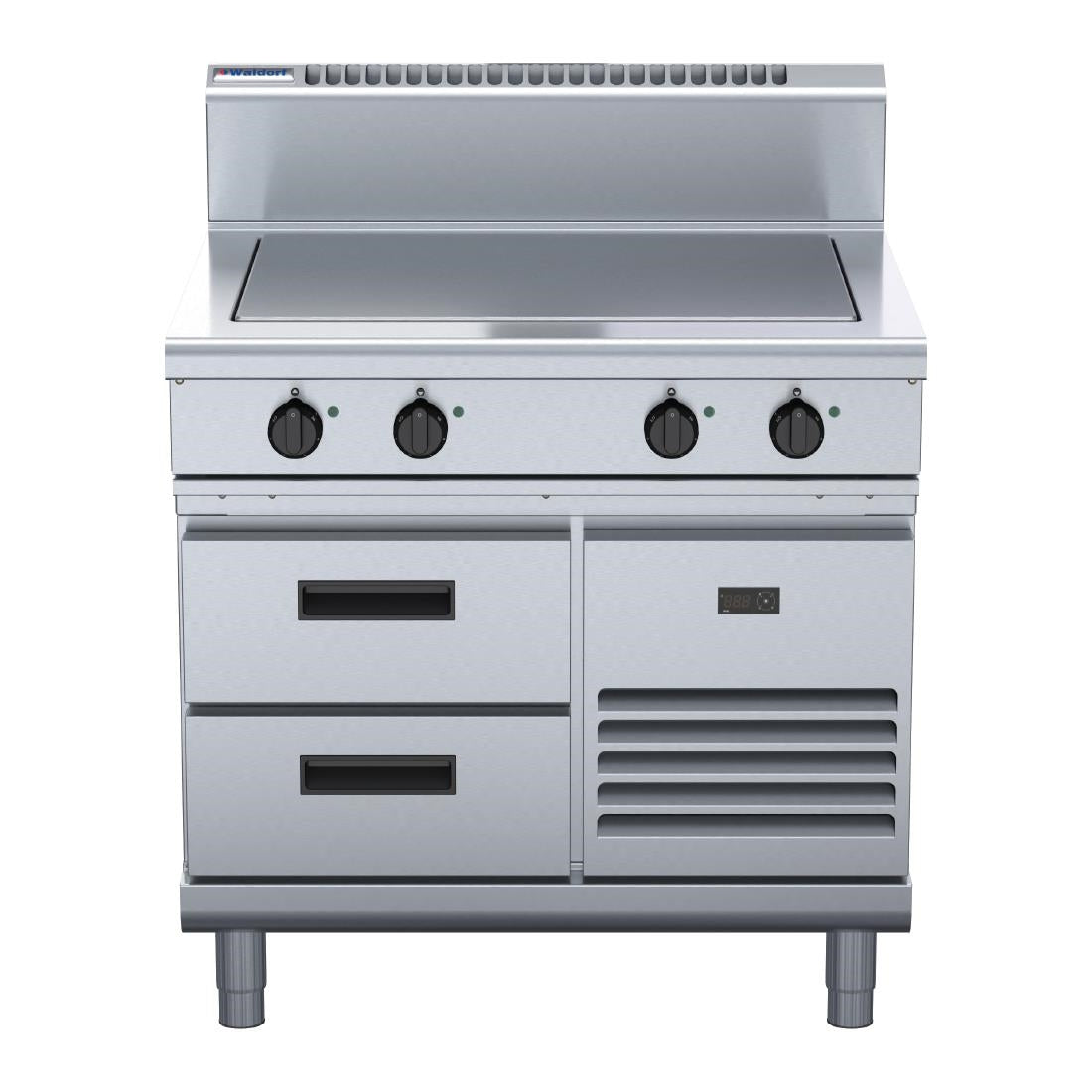 Waldorf 800 Series RN8104E-RB Refrigerated Base Electric Hot Plate 900mm (Power: 10.8kw. Cooking area: 750X570mm. 4 heating zones. RN8104E-RB) • PAS-JC239