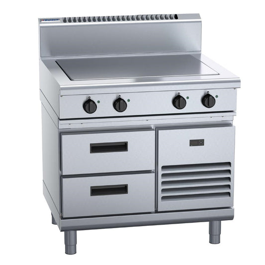 Waldorf 800 Series RN8104E-RB Refrigerated Base Electric Hot Plate 900mm (Power: 10.8kw. Cooking area: 750X570mm. 4 heating zones. RN8104E-RB) • PAS-JC239