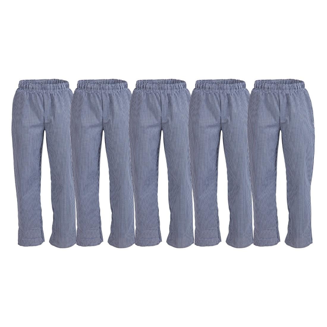 Whites Vegas Blue/White Check Trousers Size S (5 Pack) • PAS-JC263