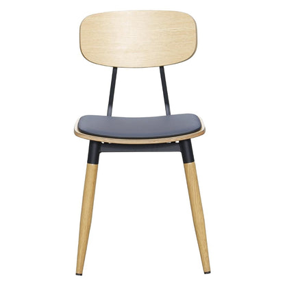 Durafurn Austin Chair Black PU Vinyl Seat & Natural Backrest (2 Pack) (Seat Height: 450mm. Black PU Vinyl Seat & Natural Backrest. 2 Pack) • PAS-JC271
