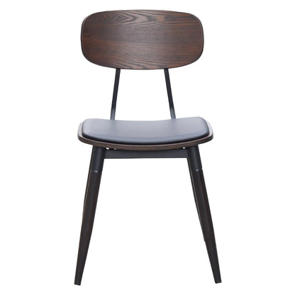 Durafurn Austin Chair Black PU Vinyl Seat & Wenge Backrest (2 Pack) (Seat Height: 450mm. Black PU Vinyl Seat & Wenge Backrest. 2 Pack) • PAS-JC272