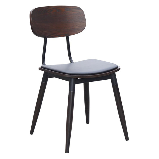 Durafurn Austin Chair Black PU Vinyl Seat & Wenge Backrest (2 Pack) (Seat Height: 450mm. Black PU Vinyl Seat & Wenge Backrest. 2 Pack) • PAS-JC272