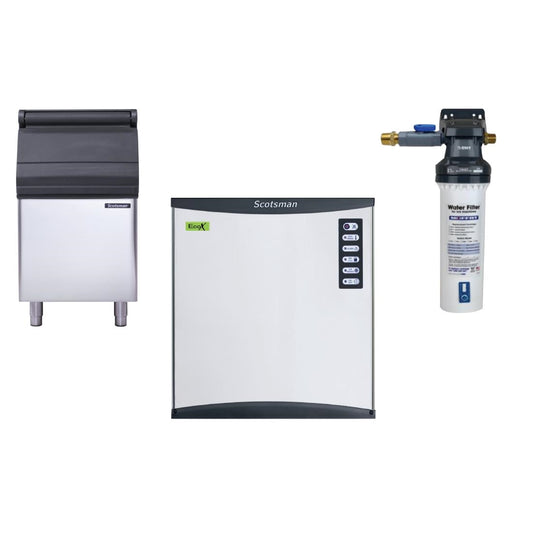 Scotsman 199kg Output Half Dice Ice Maker with 129kg Bin & Water Filter • PAS-JC285