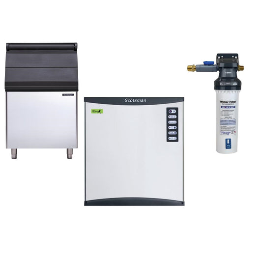 Scotsman 192kg Output Half Dice Ice Maker with 243kg Bin & Water Filter • PAS-JC287