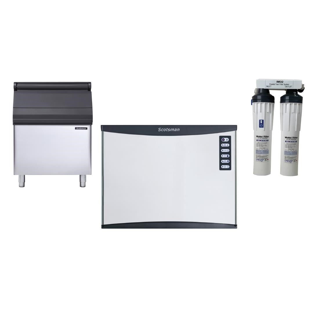 Scotsman 290kg Output Full Dice Ice Maker with 181kg Bin & Water Filter • PAS-JC292