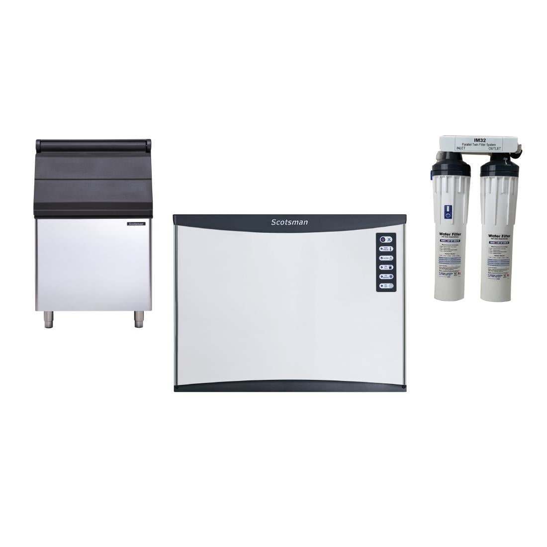 Scotsman 290kg Output Full Dice Ice Maker with 243kg Bin & Water Filter • PAS-JC293