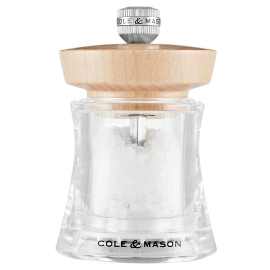 Cole & Mason Holbrorn Salt Mill Natural Beachwood & Acrylic 95mm • PAS-JC333