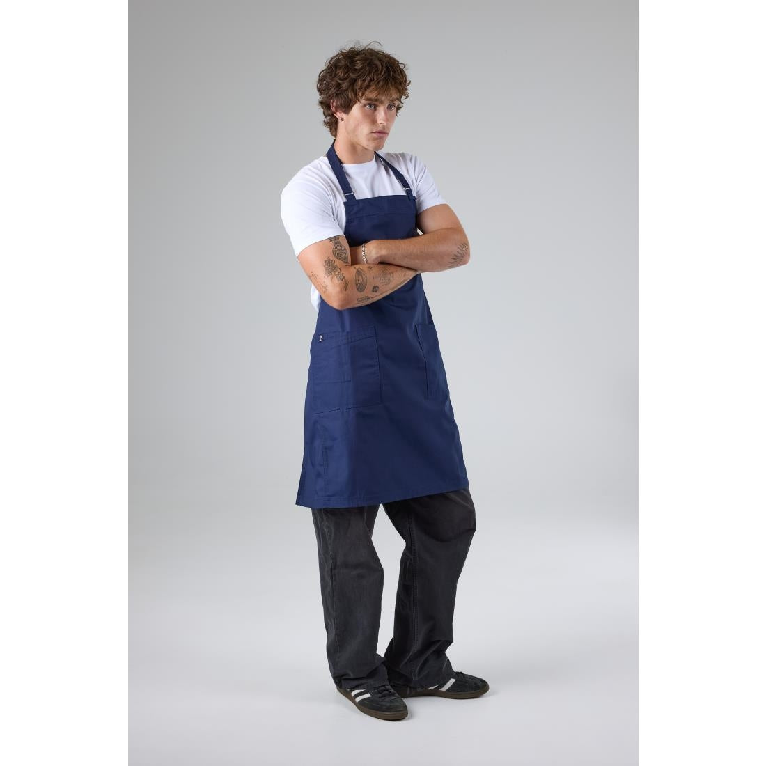 Chef Works Lockharte Bib Apron Navy (Dimensions: 860(L)x800(W)mm) • PAS-JC341