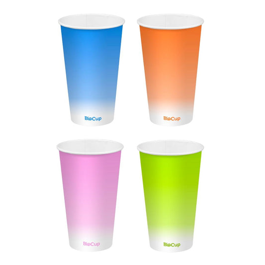 BioPak Cold Paper Biocups Coloured 500ml/90mm (1000 Pack) • PAS-JC343