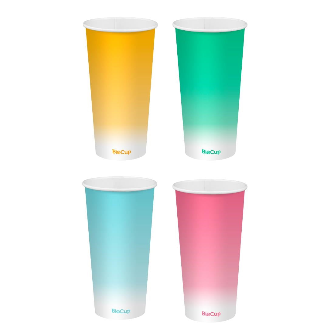 BioPak Cold Paper Biocups Coloured 600ml/90mm (1000 Pack) • PAS-JC344