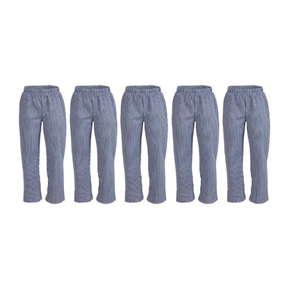 Whites Unisex Vegas Checkered Chef Pants Blue/White XL (5 Pack) • PAS-JC425