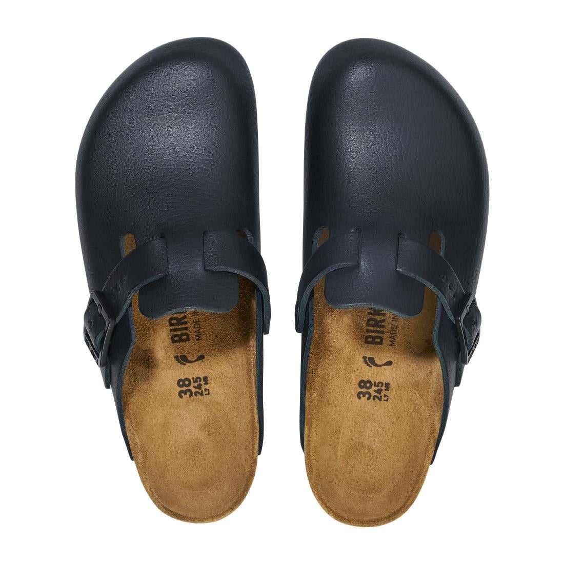 Birkenstock Boston Pro PU Natural Leather Black 38 • PAS-JC426-38