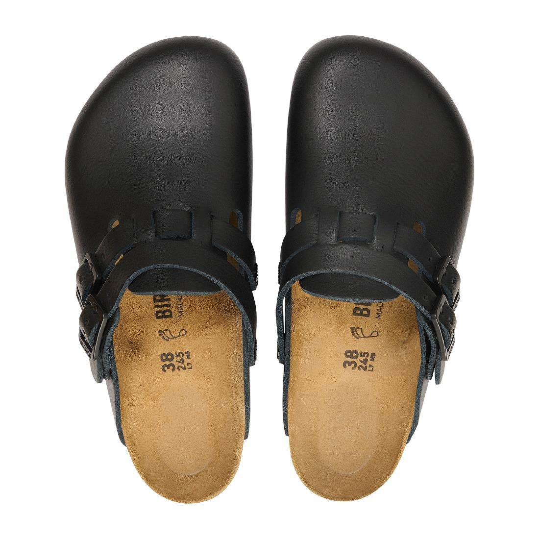 Birkenstock Boston Pro PU Natural Leather Black 38 • PAS-JC426-38
