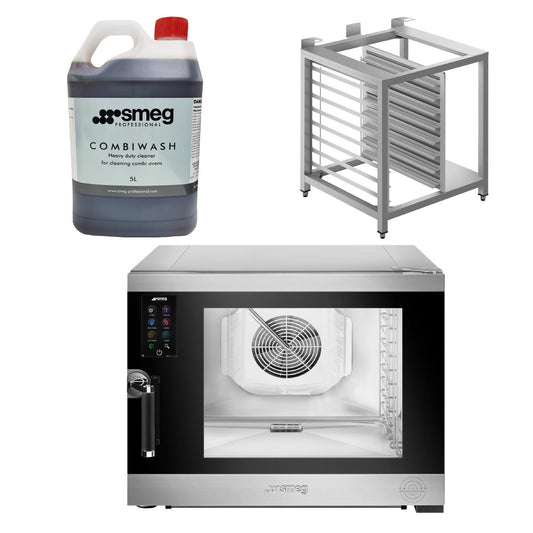 SMEG SPO5R2SDL 1/1GN 5-Tray Galileo Combi Oven RH Hinge, Stand & Cleaner • PAS-JC475