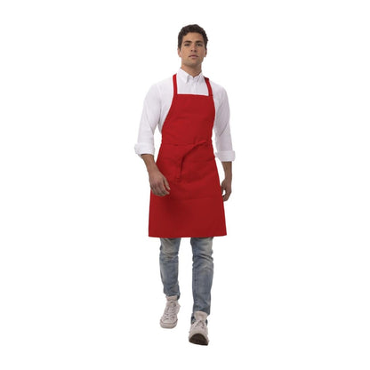 Chef Works Butcher Bib Apron Red • PAS-JC486