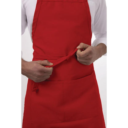 Chef Works Butcher Bib Apron Red • PAS-JC486