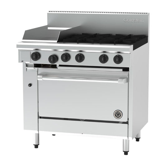 Goldstein 4 Burner & 300mm Griddle with Oven Range LPG • PAS-JD511-P