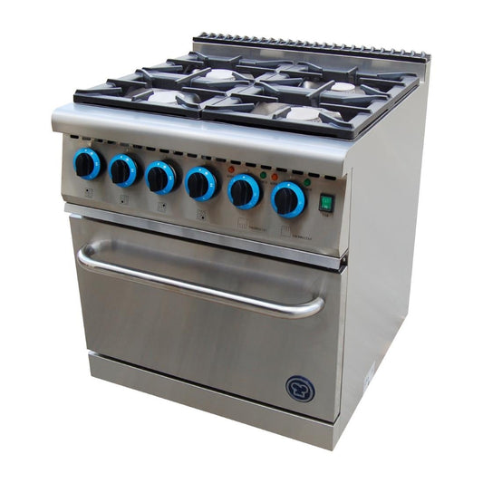 Goldstein 4 Burner Gas Range with Fan Forced Electric Oven School LPG • PAS-JD514-P