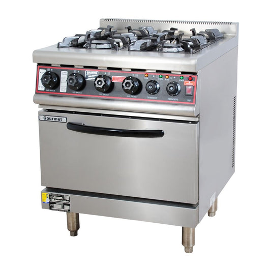 Goldstein 4 Burner Gas Range with Gas Fan Forced Oven School LPG • PAS-JD515-P