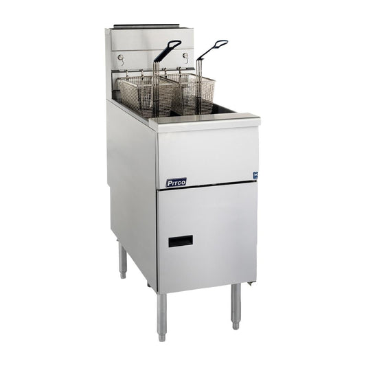 Pitco High Production 2 basket Natural Gas Single Economy Fryer - 23Ltr • PAS-HU532-N
