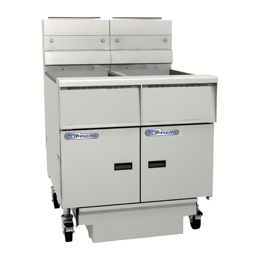 Pitco High Energy 4 Basket Solstice Supreme Gas Fryer with Filter Drawer • PAS-HU535-N